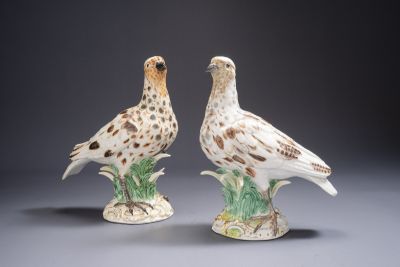 A rare Pair of Meissen Rock Ptarmigans (‘Alpenschneehühner’)