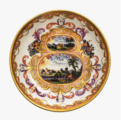 Meissen saucer, painted by Johann Friedrich Metzsch